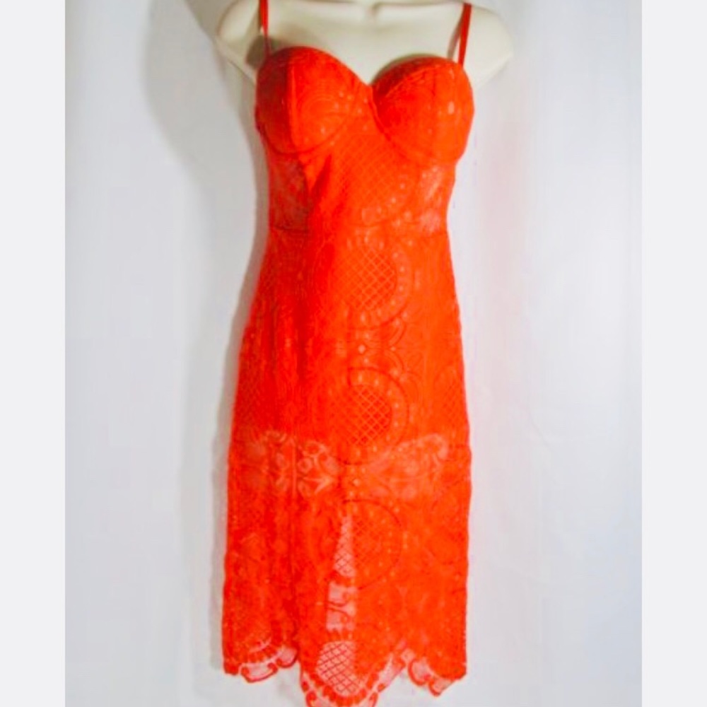 Bebe Red Corset Dress Size 2